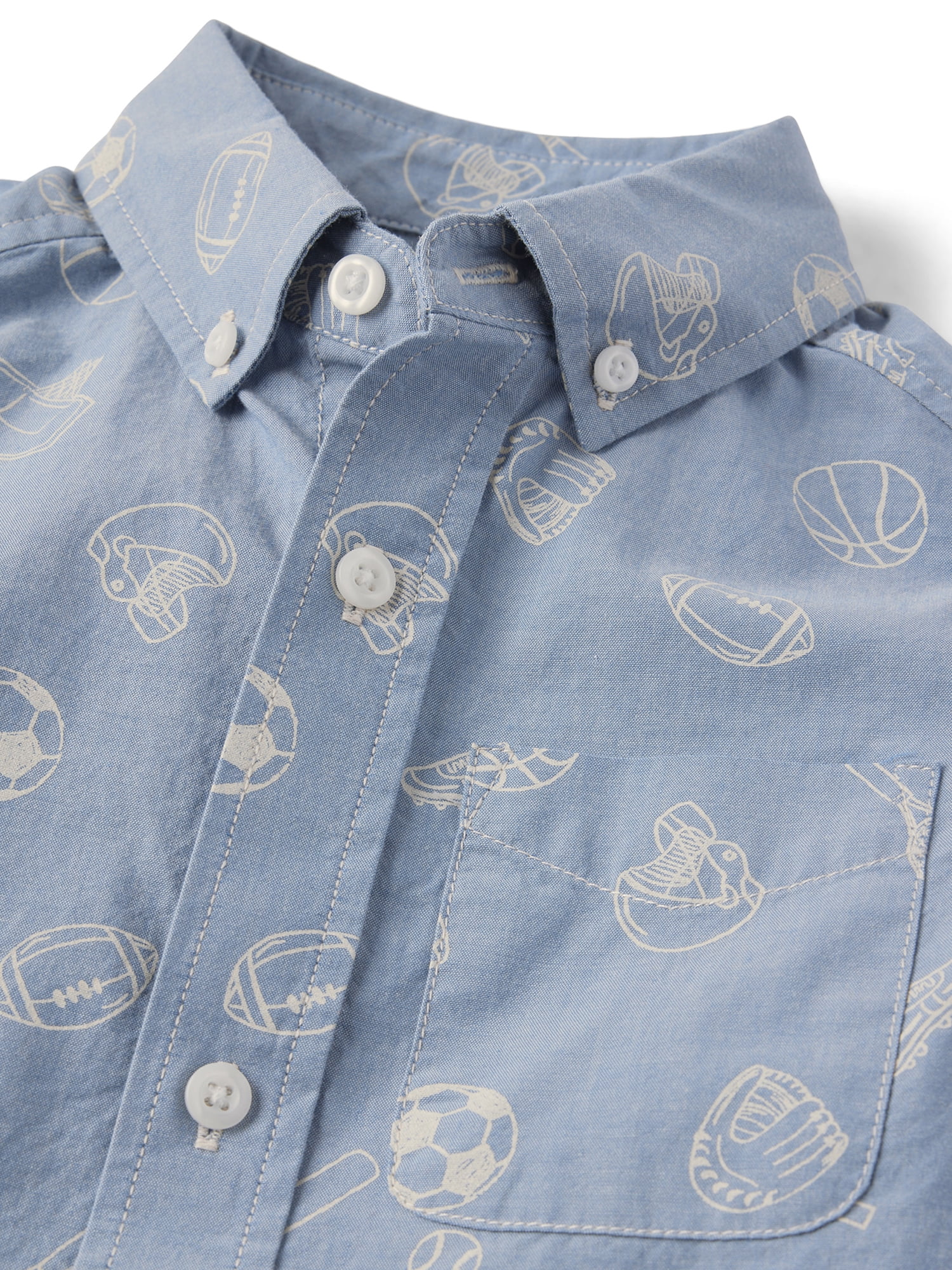 The Children's Place Boys Short Sleeve Allover Doodle Print Woven, Sizes XS-XXL