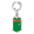 thumbnail image 1 of Turkmenistan Flag Swivel Keychain Dog Tag Stainless Steel or 18k Gold, 1 of 8