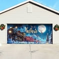 thumbnail image 3 of Large Festive Holiday Garage Door Welcome Banner Featuring Santa Sleigh and Reindeer Design for Outdoor Seasonal Party Decoration, 3 of 5