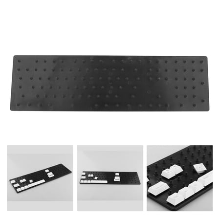 2 Layers Keycap Storage Box Dust Washable Transparent Cover with Dividers Collection Keyboard Set Storage - Black