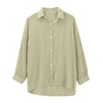 thumbnail image 3 of Oversized Tshirts Shirts for Women Transparent Anti Sunburn Shirt Long Sleeved Button Up Top Casual Loose Fitting Shirt for Summer Short Sleeve Women's Tops, Tees & Blouses, 3 of 7