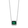 thumbnail image 2 of Primal Gold 14 Karat White Gold Octagon Lab Created Emerald and Diamond 18-inch Necklace, 2 of 4