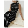 thumbnail image 5 of Vestido largo Milumia de lunares, cuello alto, sin mangas, talla S, 5 of 5