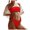 Red*, variant on Women's Bikini Sets 2 Piece Solid Color High Waist Split Swimwear Padded Beachwear Beach Sport Swimsuit