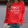 thumbnail image 2 of IROINID Économies Hauts à Manches Longues pour Femmes T-shirt Imprimé Blouse Col Rond Hauts de Détente Chandail en Molleton, Rouge, 2 of 4