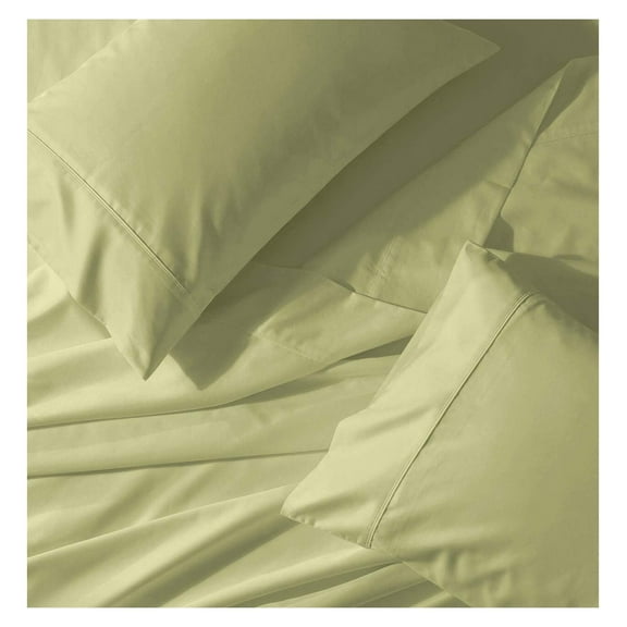 Solid Celery King Pillowcases, Crispy Soft Cotton Percale Set of 2 Pillow Cases Pillowcases-King