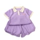 thumbnail image 1 of Conjunto de Pantalones Cortos de Verano para Niñas Manga Corta Color Sólido Camiseta Casual con Partes Inferiores a Juego, 1 of 5