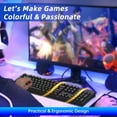 thumbnail image 5 of Wired Gaming Keyboard and Mouse Combo, RGB Backlit, Ergonomic Computer Keyboard w/Mouse & Mouse Pad, 104 Keys Quiet Silent Mechanical Keyboard for Working or Primer Gaming, Office, Black, 5 of 7