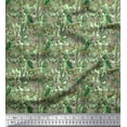 thumbnail image 1 of Soimoi Poly Georgette Fabric Leaves, & Parrot Bird Printed Fabric 1 Yard 52 Inch Wide, 1 of 3
