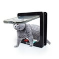 thumbnail image 1 of Puerta para mascotas con control de dirección, tamaño grande, color negro, material plástico ABS, ideal para gatos y perros, incluye tornillos y cinta adhesiva., 1 of 6