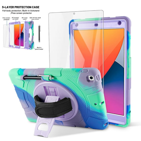 AICase For iPad 9th gengeration/ iPad 8th generation / iPad 7th generation 10.2" Rugged Case Heavy Duty Shockproof Stand Cover