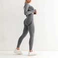 thumbnail image 3 of Gibobby Trajes de entrenamiento Conjunto de traje de Yoga para mujer, Top deportivo de manga larga sin costuras, cintura alta y levantamiento de cadera, pantalones ajustados d(Gris, S), 3 of 5