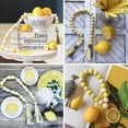 thumbnail image 6 of Aosijia 3 Pack Lemon Wooden Bead Garland with Jute Plaid Tassels and Lemon Slice, Rustic Tiered Tray Ornaments for Spring Summer Lemonade Home Decoration, 6 of 13
