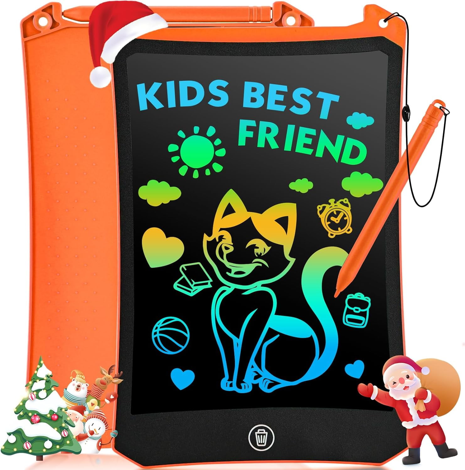 2 Pack LCD Writing Tablet,8.5 Inch Full Screen Kids Drawing Pad Doodle  Scribbler Board with 2 Lanyard Stickers,Blue+Pink - AliExpress