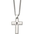 thumbnail image 3 of Stainless Steel Polished 1/10Ct Black Diamond 22In Cross Necklace (22 X 32) Made In China srn957-22, 3 of 5