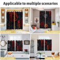 thumbnail image 6 of Red Orange Roses Kitchen Curtains Short 54 Inch Length, Elegant Romantic Flowers Pastoral Grommet Top Bedroom Living Room Curtains, Light Filtering Cafe Curtain Drapes 2 Panels Set 84''x54'', 6 of 9
