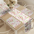 thumbnail image 2 of Ambesonne Pink Leaves Table Runner & Placemats, Vintage Peony Pattern, Placemat 4 pcs + Runner 14"x90", Pastel Pink Pale Pink, 2 of 2