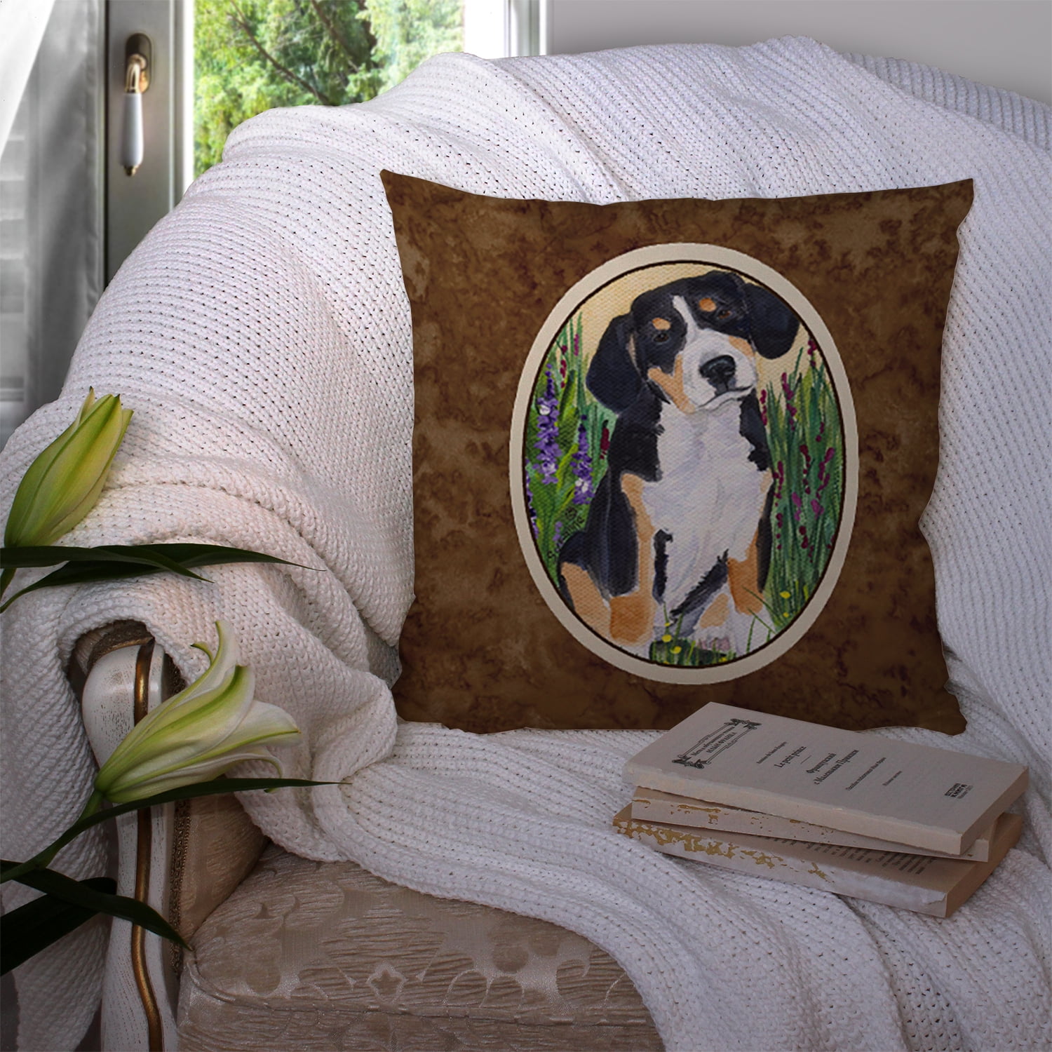 Entlebucher Mountain Dog Fabric Decorative Pillow