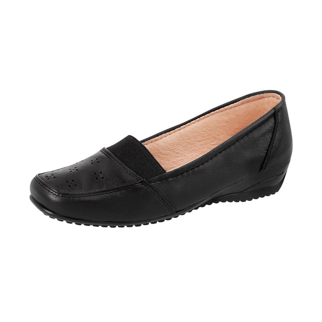 Zapato Confort Clasico Para Mujer CASTALIA 016-11 Negro Elástico Ajustable en Empeine CASTALIA 016-11