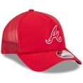 thumbnail image 3 of Men's New Era Red Atlanta Braves 2026 Batting Practice Apex 9FORTY Adjustable Trucker Hat, 3 of 5