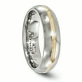 thumbnail image 4 of Edward Mirell  Titanium and 14K Yellow Gold Stripe Brushed 6mm Band, 4 of 6
