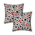 thumbnail image 1 of Housses de Coussin Décoratives en Velours Lot de 2, Housse de Coussin Carrée Douce avec Fermeture Éclair Invisible Style Minimal Rouge Noir Imprimé, 16"x16 Pouces, 1 of 6