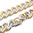 thumbnail image 2 of EOEMY 12/15mm Heavy Polished Women Men Chain Curb Stainless Steel Necklace Or Bracelet-Silver Gold-15mm-34Inch Or 86Cm, 2 of 8