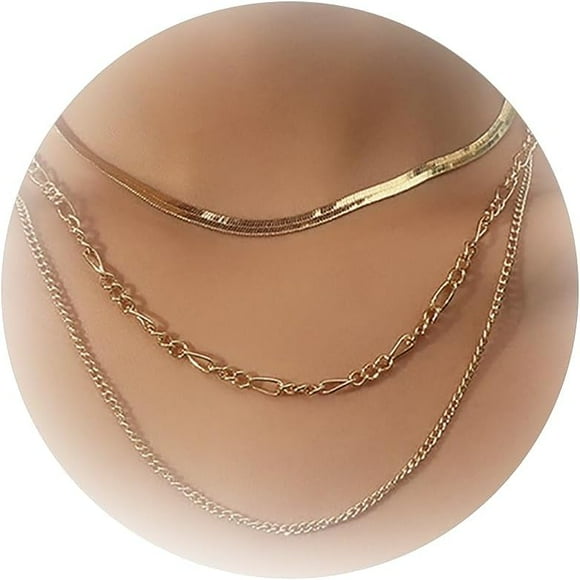 shiyou-Layered Snake Chain Choker Necklaces for Women Multilayer Gold Snake Chain Necklace for Girls Lady Gold Chain Necklaces