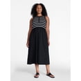 thumbnail image 2 of Time and Tru Women's Sleeveless Henley Midi Dress, Sizes XS-XXXL, 2 of 5