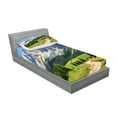 thumbnail image 2 of Ambesonne Nature Fitted Sheet & Pillow Sham Set, Pathway to Forest Alps, Twinxl, Green White Blue, 2 of 2