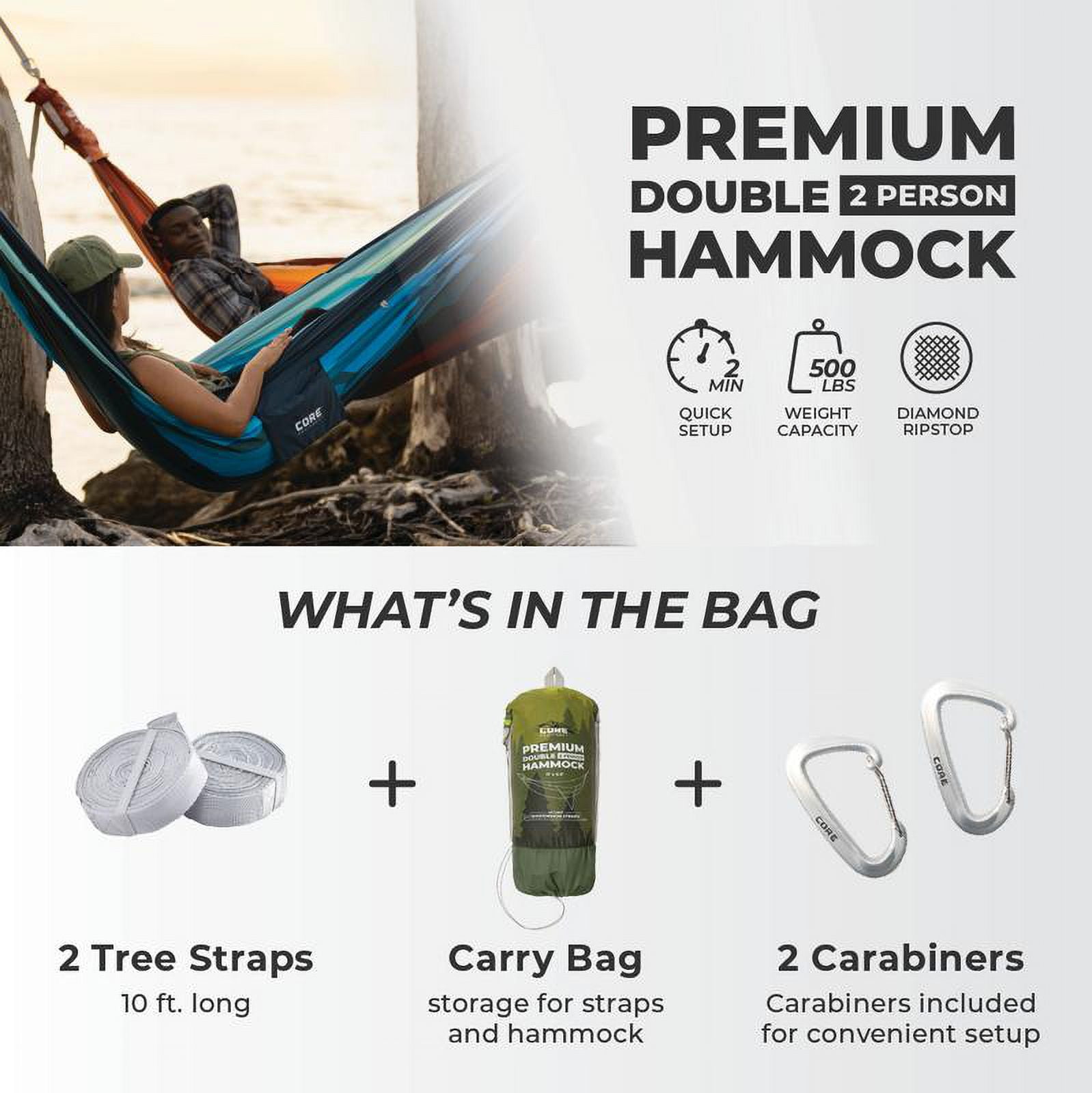 CORE Premium Double Hammock - Evergreen Vista