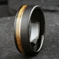 thumbnail image 3 of Tungsten Carbide Rings for Men Wedding Bands for Him 8mm Black Whiskey Barrel, 3 of 5