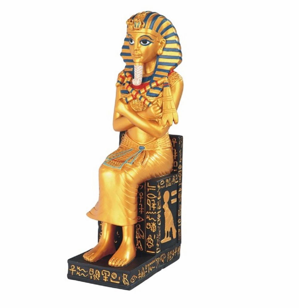 King Tut Statue Egyptian Pharaoh Tutankhamen Sarcophagus Figure Egypt Home Decor