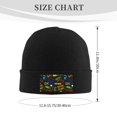 thumbnail image 3 of JUNZAN Pixel Game Mens Winter Hats Thick Knit Cuff Beanie Cap Beanie Hat, 3 of 5