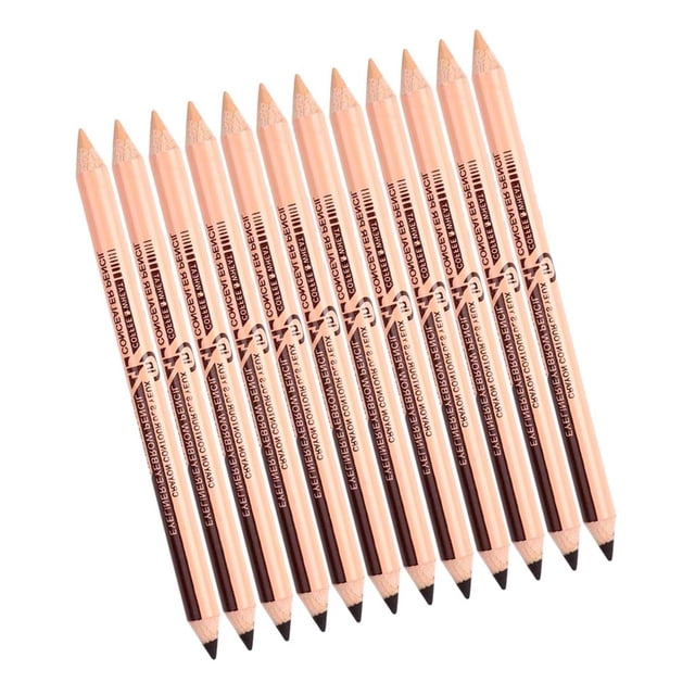 Nuevo 12pcs 2 en un Eyebrow Set de Herramientas de Maquillaje de Lápiz Corrector - Color Marrón oscuro + color Yinane Lápiz cosmético