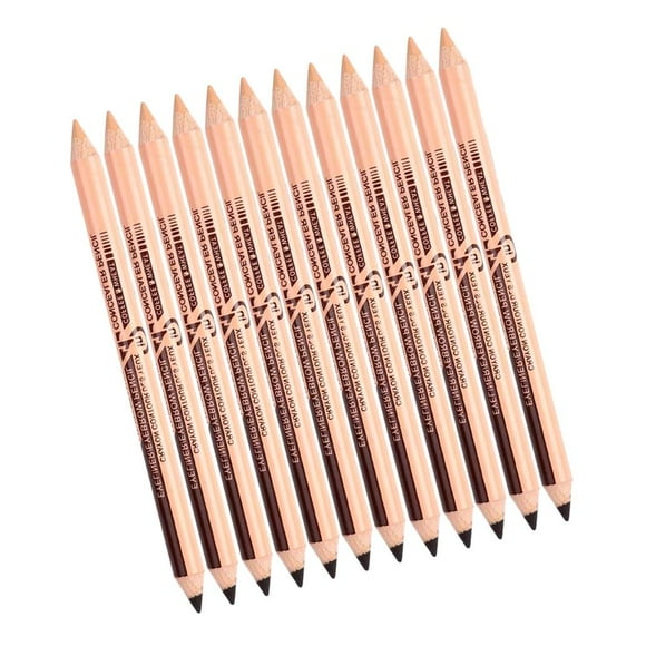 Nuevo 12pcs 2 en un Eyebrow Set de Herramientas de Maquilje de Lápiz Corrector - Color Marrón oscuro + color Macarena Lápiz cosmético