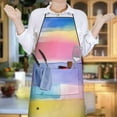 thumbnail image 6 of Colorful Watercolor Stripe Pattern Apron-Garden Aprons for Women with Pockets-Cotton Linen Waterproof Kitchen Cooking Gardening Aprons Adjustable for Kitchen,Cooking,BBQ and Salon 33x27 Inch, 6 of 7