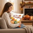 thumbnail image 6 of Moocorvic Fall Decor Pumpkin Throw Pillow Covers, Thanksgiving Harvest Orange Maple Leaf Decorations for Sofa Couch Bed 18 x 18 Inch, 6 of 8