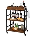 thumbnail image 1 of Costway Carrito de Bar de 3 Niveles, Carro de Servicio de Cocina con Ruedas Bloqueables y Asa, Carrito Industrial con Bandeja de Madera Extraíble, Carro de Almacenamiento de Vino para el Hogar/Pub, 1 of 7