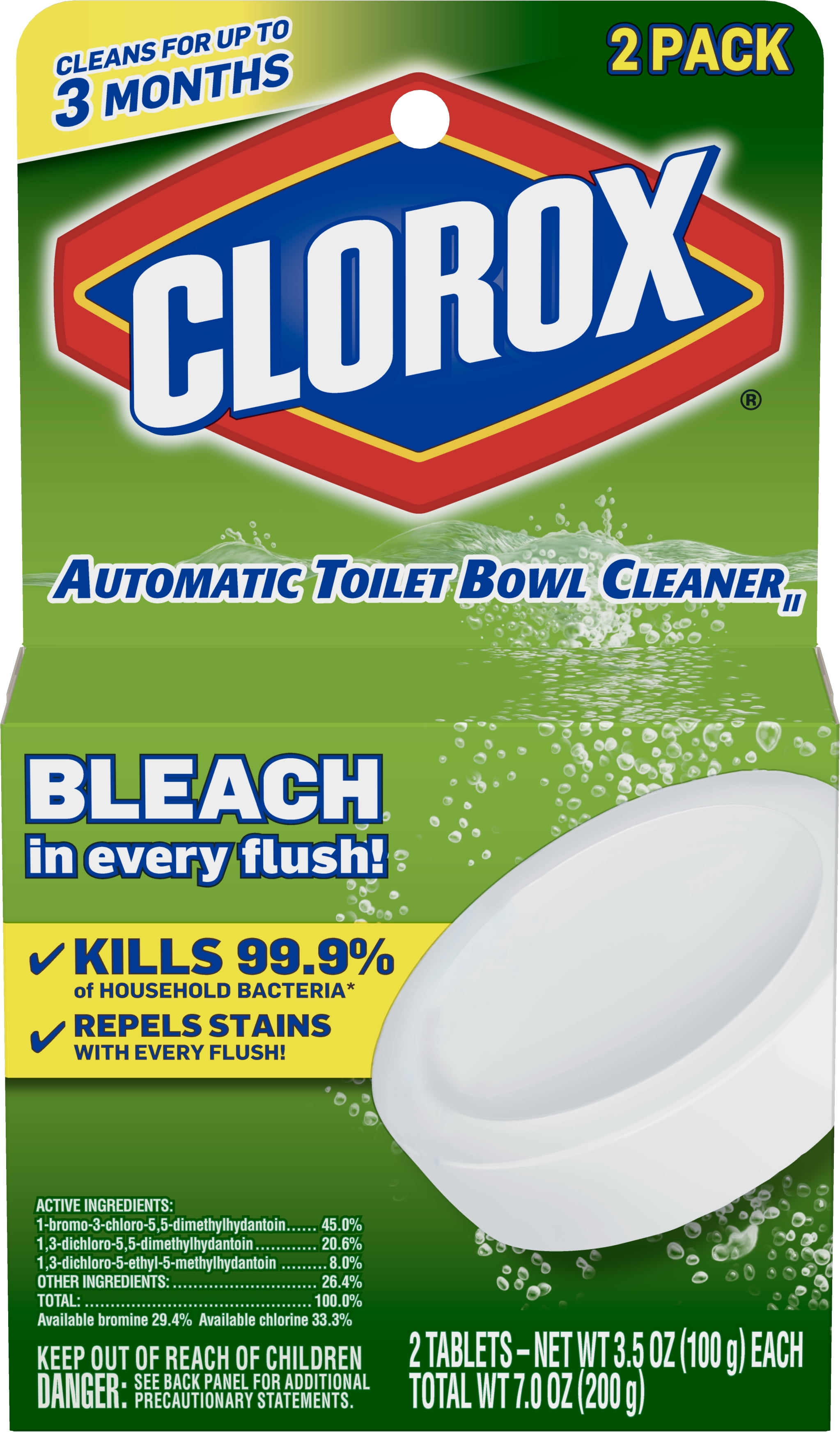 Clorox Automatic Toilet Bowl Cleaner Tablets with Bleach 2 Count