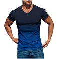 thumbnail image 2 of LSLJS Mens Gradient Print T-Shirt Fitness Muscle Short Sleeve Shirts V-Neck Athletic Pullover Top, 2 of 5