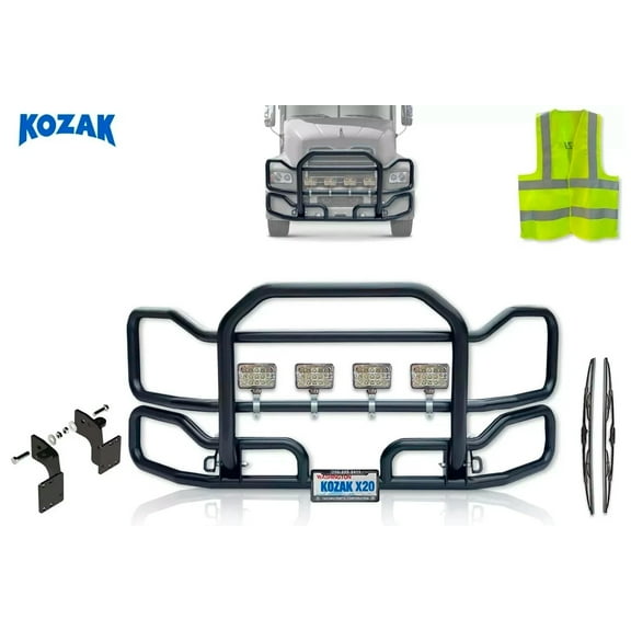 Kozak Compatible with Mack CX 1999-2003 Front Grille Deer Moose Brush Bumper Guard Black