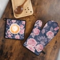 thumbnail image 5 of Pioneer Flower Kitchen Oven Mitt and Pot Holder Sets 2 Pcs for Baking, Cooking and Grilling, Heat Resistant Up To 392 °F, 5 of 7
