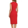 thumbnail image 3 of INSPIRE CHIC Business Casual Dress for Women's Stand Collar Sleeveless Knee Length Sheath Dress, 3 of 5
