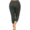 thumbnail image 3 of Enjiwell Plus Size Women Sport Yoga Running Workout Pockets Leggings Stretch Capri Pants, 3 of 5