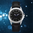 thumbnail image 3 of Reloj de negocios para hombre y mujer, reloj de pulsera de cuarzo con puntero azul y esfera redonda (plata + negro macho), 3 of 3
