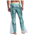 thumbnail image 4 of TiaoBug Mens Mermaid Pants King of The Sea Costume Metallic Shiny Fishscale Print Tights Leggings Mint Green XXL, 4 of 6