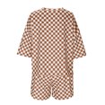 thumbnail image 6 of Bzhegqhd Women's Comfortable Loose Casual and Fashionable Plaid Short-sleeved Tops and Shorts Two-piece Set, 6 of 8