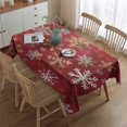 thumbnail image 4 of Rectangle Table Cover Red Christmas Winter Snowfalke Table Cloth,Decor Foldable Table Covers for Picnic Gathering Halloween Fall Thanksgiving Christmas, 4 of 5