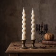 thumbnail image 2 of Twfbrm Halloween Spiral Taper Candles, 2 Packs 7 Inch Tall Candlesticks with Twisted Fat Design, Halloween Decoration Soy Wax Candle for Home, Dinner, Wedding, Party Favor, 2 of 8